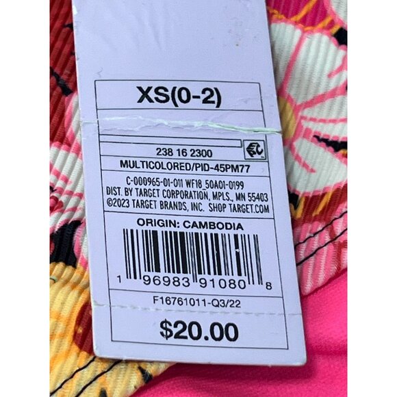 Wild Fable-Women's Ribbed High Waist High Leg Cheeky Bikini Bottom-Black/Pink-XS - Picture 9 of 12